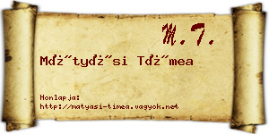 Mátyási Tímea névjegykártya
